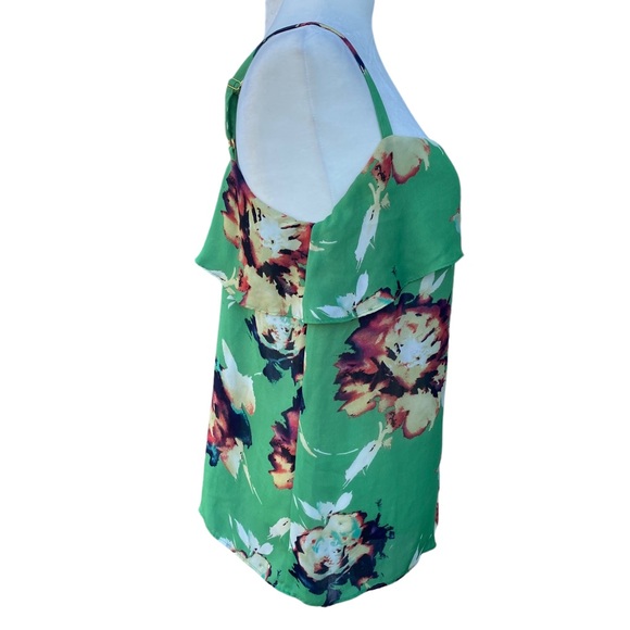 CABi Green Floral Flounce Tank Top M - Picture 4 of 13